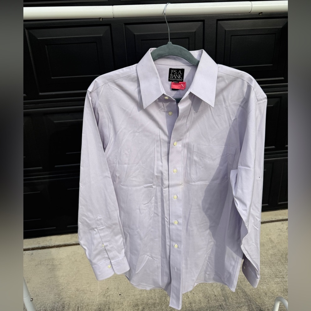 Jos A Bank Tailored Fit Dress Shirt Light Purple Long Sleeve Men’s 15½